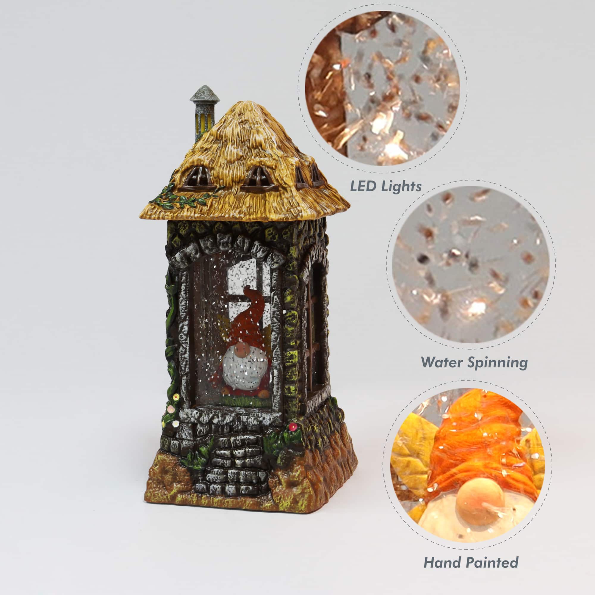 Moments in Time 9.75” Acrylic Gnome Home Lantern Décor